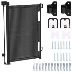 Baby Security Gate Retractable Door Extra Wide Child Safety Stairs Gate 61x34in for Doorway Hallway Indoor Outdoor