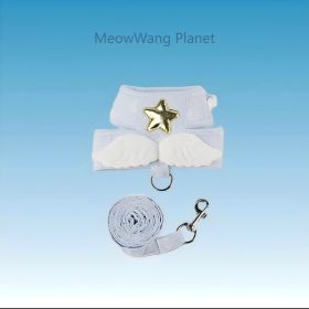 Dog Leash Cat Leash Heavenly Angel Wings Pet Harness Leash Set Luxury Adjustable Vest For Kittens Small Dogs Chic Secure Escape Proof Luxury Pet (Option: L)
