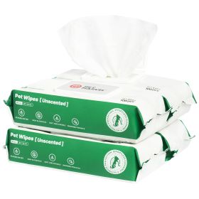 PETMARVEL Silver Ion Antibacterial Dog Cat Wipes Unscented, Hypoallergenic For Paws Butt Face & Ear (Option: Unscented-400Pcs)